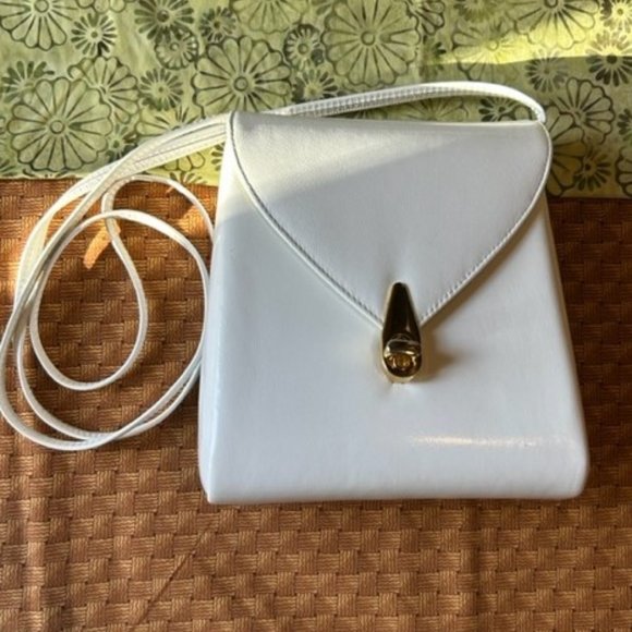 HAHN Designer White Leather Hard Case PURSE - Picture 4 of 11